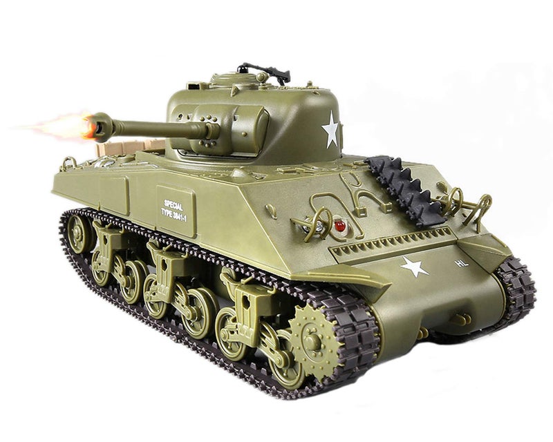 POCO DIVO Sherman M4A3 US Medium Tank RC IR Battle Panzer 2.4Ghz 1/30 Scale Model Military Vehicle w. Sound & Light - Image 2
